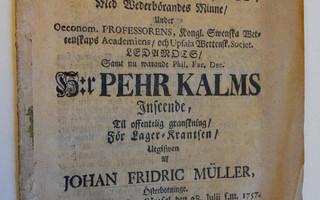Pehr Kalm : Kort afhandling om gipsen, med wederbörandes ...