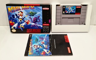 SNES - Mega Man X sis. Ohjeet (+repro kotelo, NTSC)