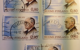 Alvar Aalto 1898 – 1976 postimerkki 0,80 markka