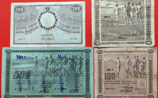 100 markkaa 1909, 1922 ja 1939 + 500 mk 1922 (KD11)