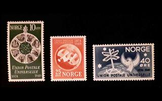 Norja 344-6 ** Maailmanpostiliitto 75 v (1949)