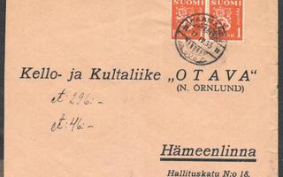 Postilähetys -  Yl.m. 1mk (LAPE 150) Kaamanen 17.4.1935