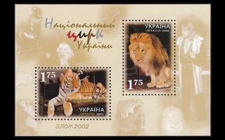 Ukraina 499-500BL35 ** Europa sirkus (2002)