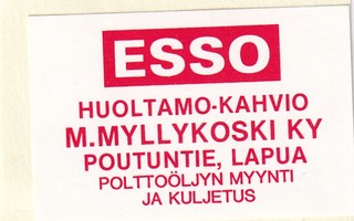 Lapua, Huoltamo-kahvio, E. Myllykoski Ky ,ESSO.      b436
