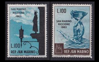 San Marino 774-5 ** Postimerkkinäyttely Riccione (1963)