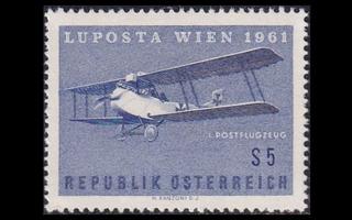 Itävalta 1085 ** Postimerkkinäyttely lentokone (1961)