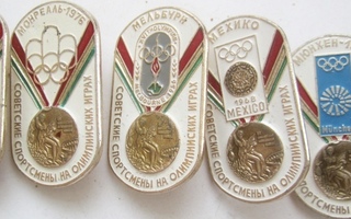 5 VANHAA CCCP Merkkiä Olympia 1956 - 1976
