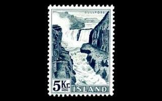 Islanti 310 ** Kraftverk och vattenfall 5 kr (1956)