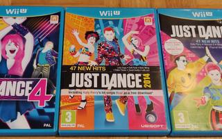 Wii U Just Dance pelejä 3kpl
