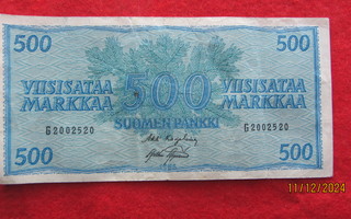 500  MARKKAA  1956   G  SARJA