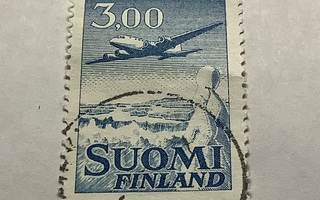 577/ 1963 Lentokone 3,00 (mk) o leimattu