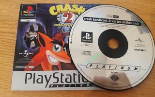 PS1 Crash Bandicoot 2 Cortex Strikes Back, levy ja ohjeet