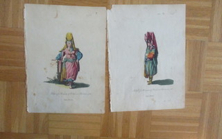 Kaksi kuvaa votjakkinaisesta vuodelta 1768