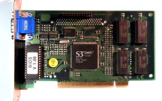 S3 Trio64V+ PCI näytönohjain 2MB muistia