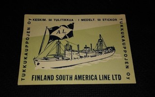 Laiva-aiheinen Tikkuaski Etiketti AL S-America Line PK160/12