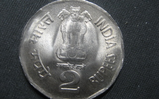 Intia  2 Rupees  1998  KM # 296  cu.ni  kalkutta  Deshbandhu