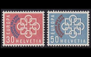 Sveitsi 681-2 * Europa posti- ja lennätinkonferenssi (1959)