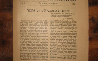 Sanomalehti  Inkerin Ääni  nro 1 / 1921