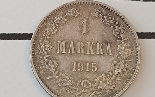 1 Markka 1915 hopeaa.