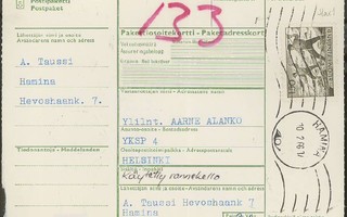 1963  1,50 mk Hax1 pakettikortti UNICYP