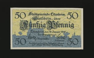 Saksa Notgeld 50 Pfennig, Ettenheim 10.1.1919