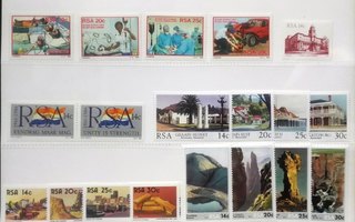 ETELÄ-AFRIKKA 1986 VUOSILAJITELMA kaikki postimerkit ***