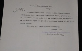Ostola Ähtäri Höyrysaha Firmalomake 1927 PK140