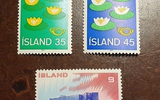 Islanti 3 kpl Pohjolan yhteisjulkaisupostimerkkejä **