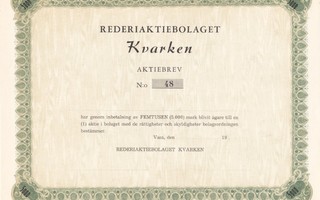 1954 Laivayhtiö Rederi Ab Kvarken bla, Vaasa osakekirja