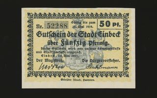 Saksa Notgeld 50 Pfennig, Einbeck 1917