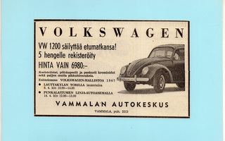 Volkswagen 1200 - lehtimainos A5 laminoitu
