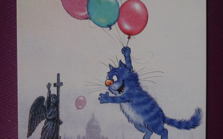 Irina Zeniuk siniseltä kissalta yksi ilmapallo karannut