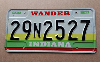 Indiana rekisterikilpi Wander värikäs kilpi