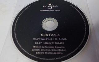 SUB FOCUS - DON'T YOU FEEL IT FEAT. ALMA RARE PROMO CD-R