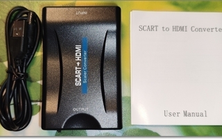 Uusi SCART - HDMI muunnin + USB-kaapeli #28999