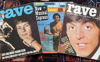 RAVE NME RAVE 3x60s MAG Beatles STONES Monkees BEE GEES