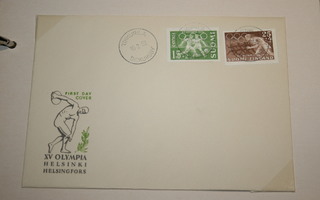 FDC kuori 15.2.1952 Olympia 1952