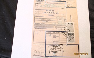 1949 Ähtäri VR pakettikortti