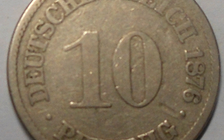 Saksa. 10 pfennig 1876A.