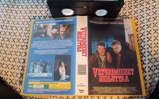 Veturimiehet heiluttaa vhs kauppiaskasetti