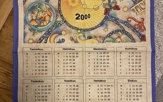 Millenium käsipyyhe v. 2000 KALENTERIPYYHE