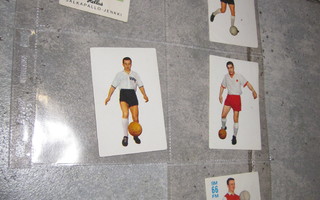 5 vanhaa hyväkuntoista jalkapallo keräilykorttia