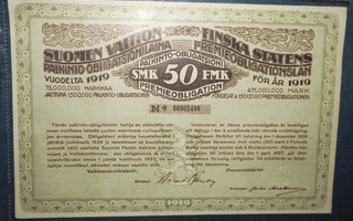 Suomen Valtio, 1919 palkinto-obligaatiolaina No. 00905498