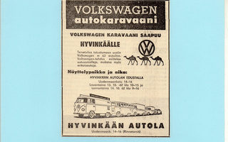 Volkswagen autokaravaani - 1962 lehtimainos A5 laminoitu