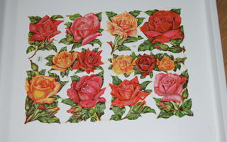 kiiltokuva arkki  616 glitteriä ruusu