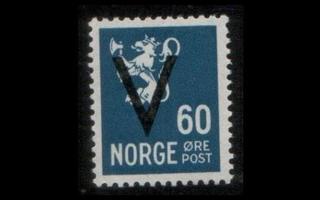 Norja 252y ** V-merkki 60 öre ei vesileimaa (1941)
