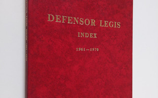 Marjatta (toim.) Seppälä : Defensor legis index 1961-1970