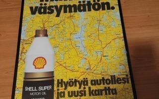 Shell Super 10w50 öljymainosjuliste 70-luku