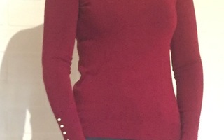 Zara Knit tummanpunainen neule M