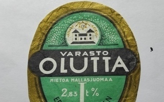 Varasto olutta etiketti